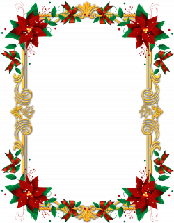 Transparent PNG Christmas Frame with Poinsettia | Gallery ...