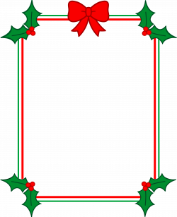 Christmas Border With Holly and Ribbon - Free Clip Art