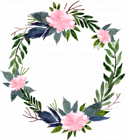 Flower Wreath Clip art - Watercolor flower ring round border 2893 ...