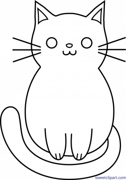 Cat Cute Lineart Clip Art - Sweet Clip Art