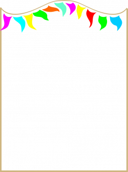 Illustration of a blank frame border with colorful pennants : Free ...