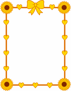 Cute Sunflower Border Frame - Free Clip Art