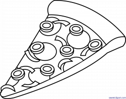 Pizza Slice Combo Lineart Clip Art - Sweet Clip Art