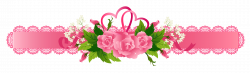 Decorative Pink Ribbon with Roses PNG Clipart | borders | Pinterest ...