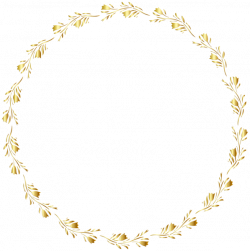 Gold Round Floral Border Transparent Clip Art Image | Design ...