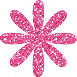 Pink Glitter Flower Clip Art