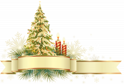 Large Transparent Gold and Green Christmas Tree with Ornaments PNG ...