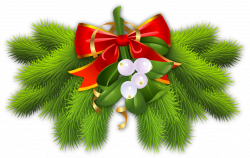 Pine Branch with Red Bow Christmas Decor | Christmas❆ClipArt, PNG ...