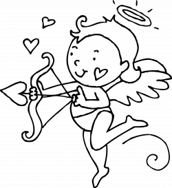 Cute Cupid Coloring Page - Free Clip Art