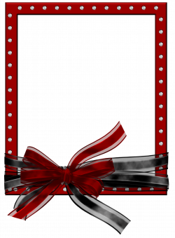 Red PNG Photo Frame with Black and Red Bow | Gallery Yopriceville ...