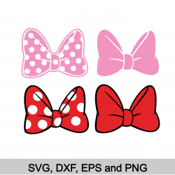 Bow SVG Minnie bow svg Polka dot bow svg Files for Cutting Machines svg pdf  dxf Minnie mouse bow svg
