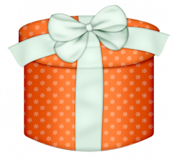 Orange Round Gift Box with White Bow PNG Clipart | ▫Gifts Boxes ...