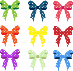 Clipart - Colorful Ribbons And Bows Polka Dots