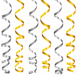 Silver and Gold Curly Ribbons PNG Clipart Image | Gallery ...