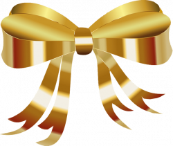 Golden gift bow transparent background