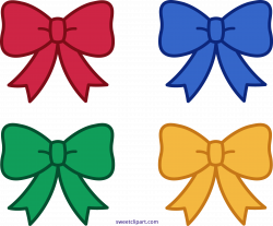 Four Christmas Bows Clipart - Sweet Clip Art