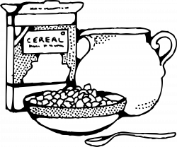 Clipart - cereal box and milk