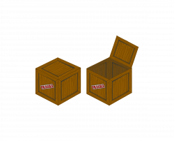 Clipart - Closed and open perspective crate