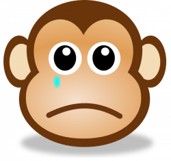 Sad Monkey Face 2 Clip Art at Clker.com - vector clip art online ...