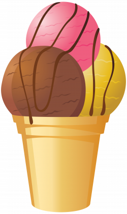 Tricolor Ice Cream Cone PNG Clip Art - Best WEB Clipart