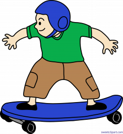 Skateboarding Kid Clip Art - Sweet Clip Art