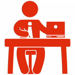 Clipart - Silhouette man in a office
