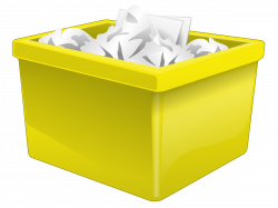 Clipart - Yellow Plastic Box Filled With Paper