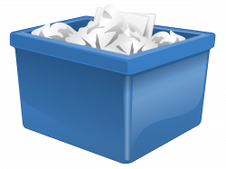 Clipart - Blue Plastic Box Filled With Paper