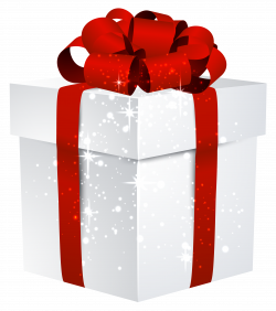 White Shining Gift Box with Bow PNG Clipart Image | Gallery ...