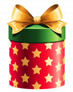 Round Red Gift Box with Gold Stars Clipart | Gallery Yopriceville ...