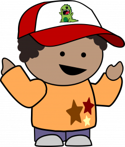Clipart - Pointing Boy in Baseball Cap