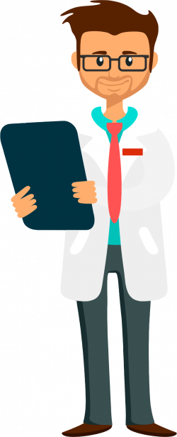 Clipart - Doctor Holding Clipboard