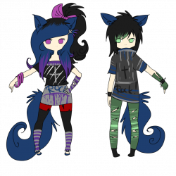 CLOSED- Wolf Punk Girl and Boy ~ Draw To Adopt by LunaX3Adoptables ...