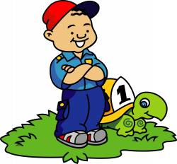 Clipart - Boy and Turtle