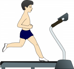 Clipart - Boy running on treadmill