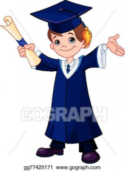 Vector Art - Boy graduates . Clipart Drawing gg77425171 ...