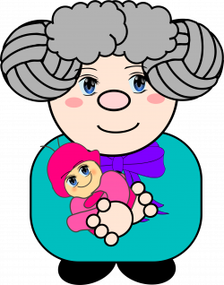 Clipart - grandma with baby