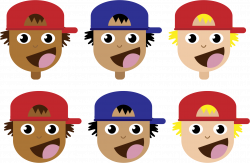Clipart - Boys With caps on