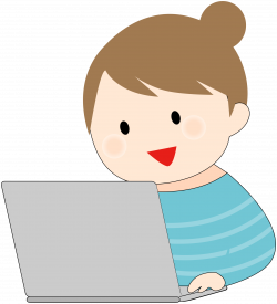 Clipart - Woman working with a laptop