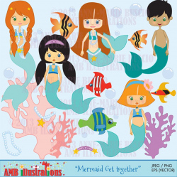 Mermaid get together clipart | Miss Zoey Layne | Mermaid ...