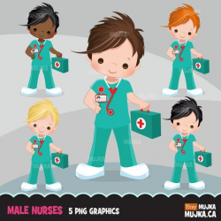 Male Nurse Clipart. Little Boy Graphics, medical, hospital ...