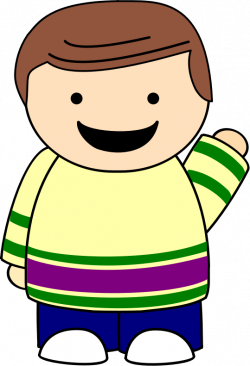 Clipart - Pointing Brown-Haired Boy