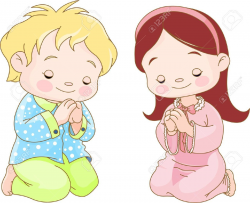Cute Children Kneeling And Praying Free Cliparts Vectors ...