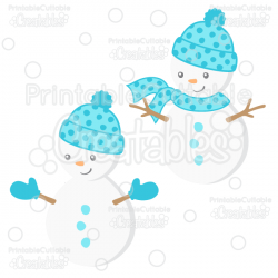 Cute Boy Snowman SVG Cut File & Clipart