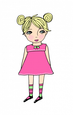 Little Girl clipart thinking - Pencil and in color little girl ...