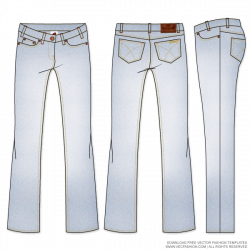 Womens-Straight-Cut-Denim-Jeans-Vector-Template | Vector Silhouette ...