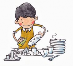 Clipart boy wash dishes - Clip Art Library