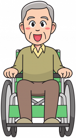 Clipart - Grandfather on a wheelchair
