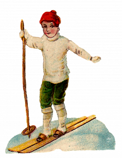 Antique Images: Free Vintage Winter Sledding Skiing Images Children ...