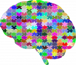Clipart - Brain Jigsaw Puzzle Prismatic With Stroke